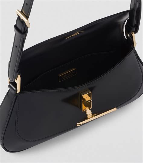 Black Brushed leather shoulder bag 